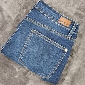 Judy Blue Jeans Womens 13/31 Blue Stretch Boyfriend Fit Cutoff Faded Denim